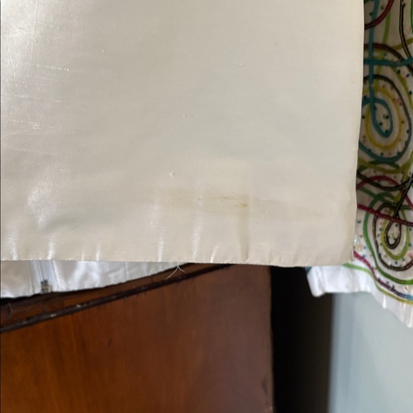 *ANAGE Silk Colorful Swirl Women's Zip Up Jacket Blazer Ribbon Embroidered Retro - Picture 10 of 14